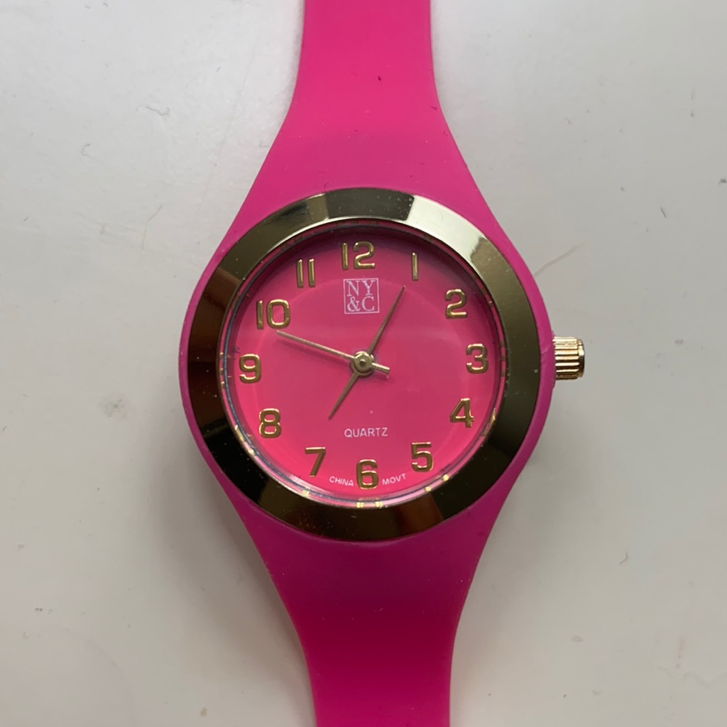 Pink Rubber Strap Watch